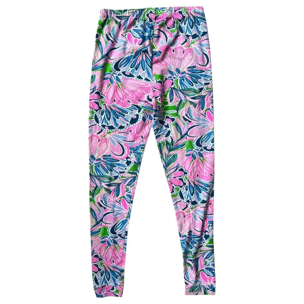 Lilly Pulitzer Long Sleeve Pajamas PJ's Tiger Sunrise Pink Blue Green Girls 12